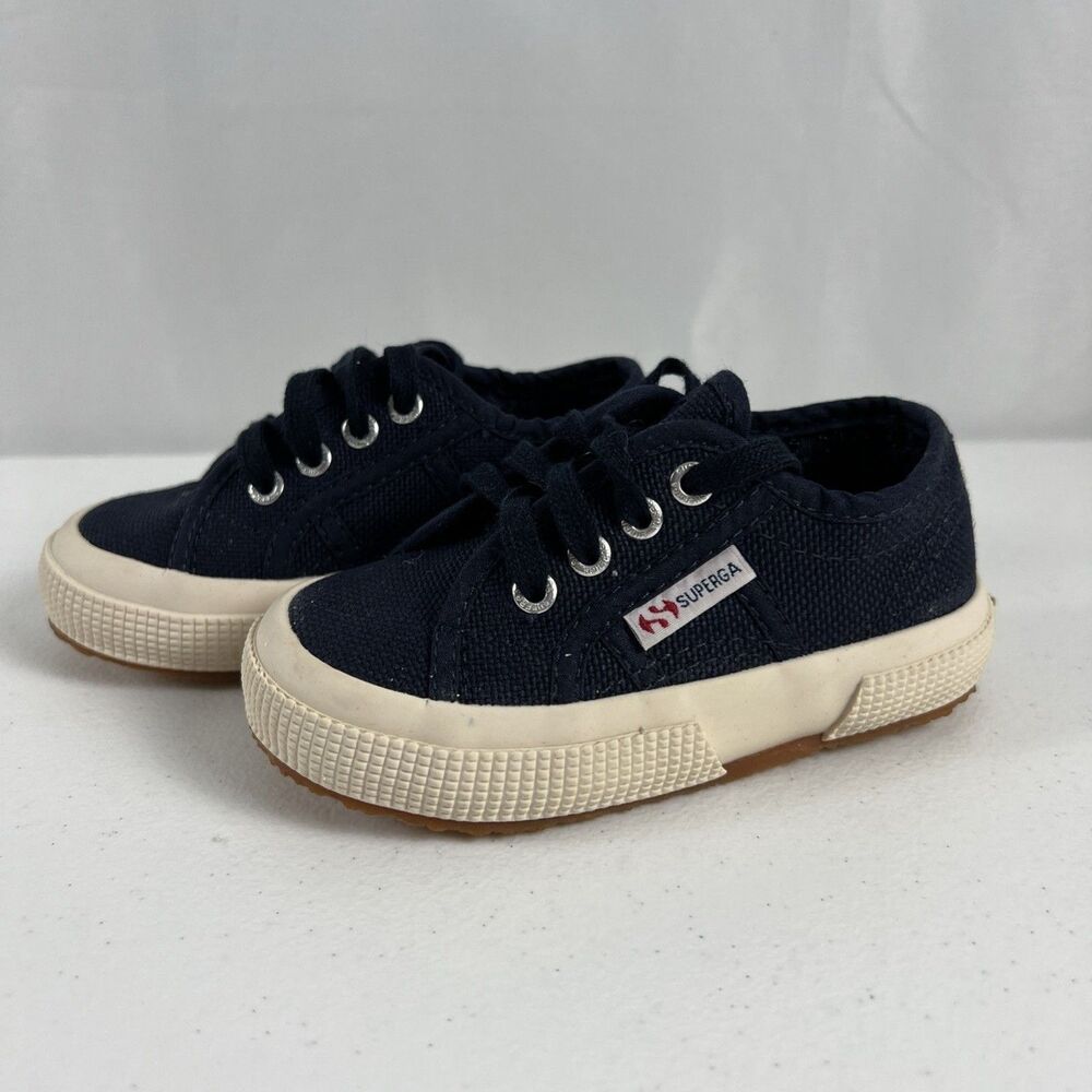 Superga Unisex Toddler 2750 JCOT Classic Sneakers Navy Blue/White Size 7